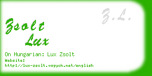 zsolt lux business card